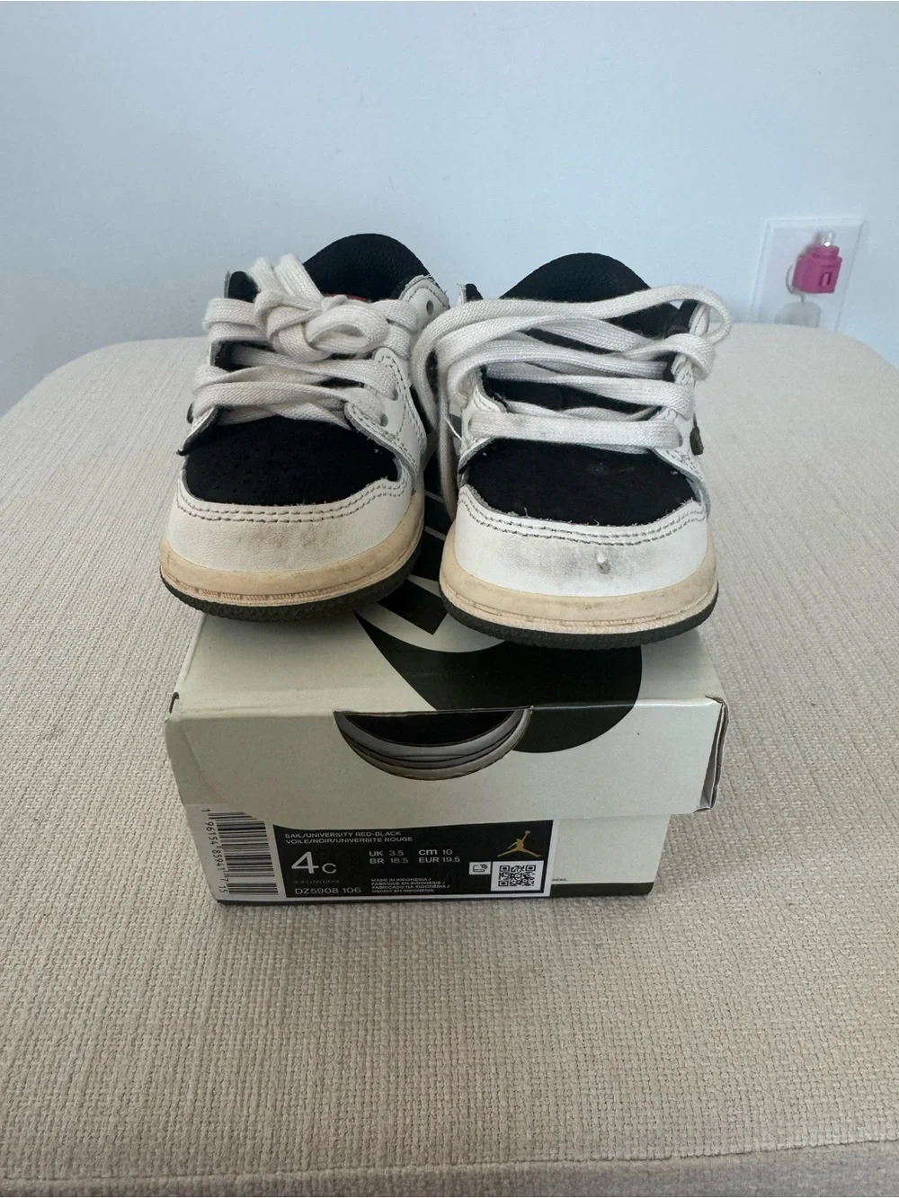 Jordan Kids Black and White Sneakers